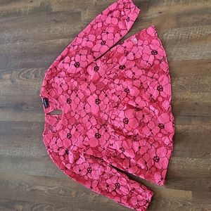 Hot pink floral blouse